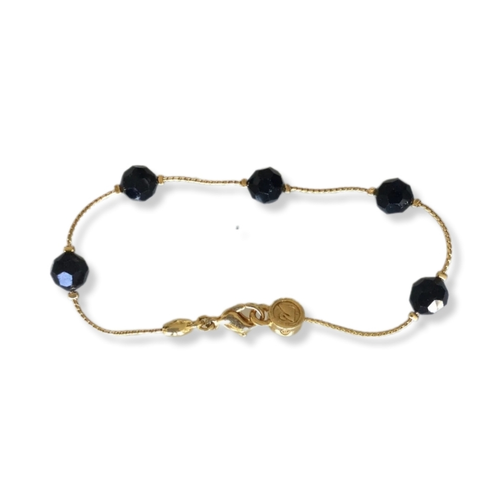 Swarovski Swan Signed Crystal Bead Gold Bracelet